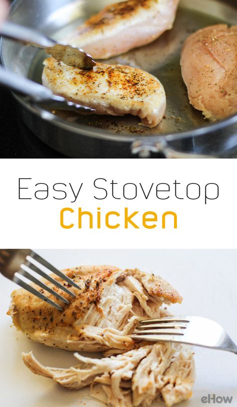 You can cook chicken breasts easily and quickly on the stove top in just 30 minutes or less. Choose your favorite seasonings to flavor the chicken to your personal taste. You can serve your pan-cooked chicken whole with side dishes, or shred or chop it and add it to your favorite meals, such as burritos, pasta, or risotto.  http://www.ehow.com/how_2305278_cook-chicken-stove.html?utm_source=pinterest.com&utm_medium=referral&utm_content=freestyle&utm_campaign=fanpage Cook Chicken On Stove, Cooking Lentils, Pan Cooked Chicken, Chicken Recipes Easy Quick, Stovetop Chicken, Ways To Cook Chicken, Cook Chicken, Cooking For Two, Cook Chicken Breast