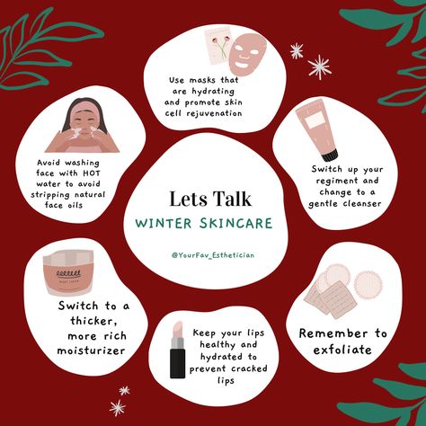 Thursday Skincare Tip, Skin Care Education, December Esthetician, Christmas Skincare Quotes, Christmas Esthetician Post, Winter Skincare Tips, Skincare Topics, Skincare Resolutions, Skin Care Winter