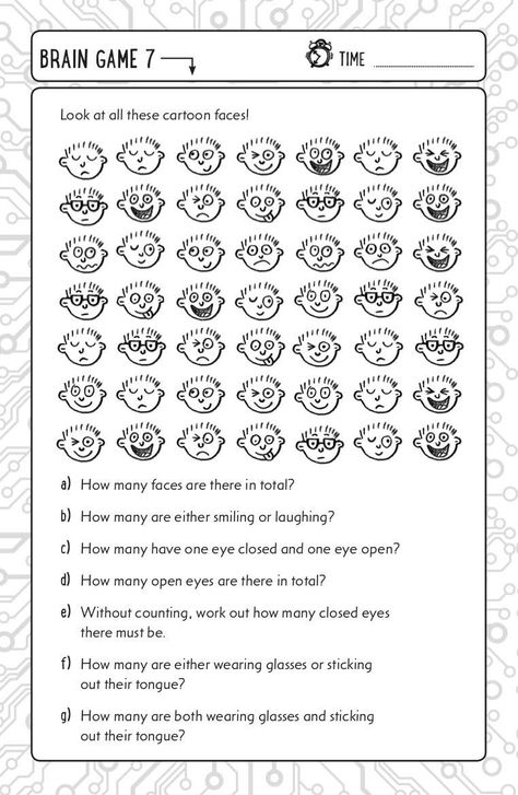 A downloadable counting and spot-the-difference puzzle page from '10-Minute Brain Games for Clever Kids'. Puzzle Worksheets Brain Teasers, Brain Puzzles For Kids, Critical Thinking Activities Elementary, Brain Gym Worksheets, Brain Activity Games, Critical Thinking Worksheets, Picture Puzzles Brain Teasers, Mind Games For Kids, Logic Puzzles For Kids