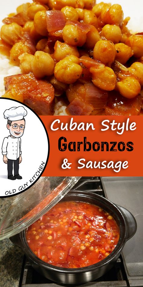 Chickpea And Sausage Recipes, Cuban Chickpea Recipes, Garbanzo Cuban Recipe, Cuban Garbanzo Bean Soup, Cuban Garbanzo Bean Recipes, Pastelitos Recipe, Guava And Cheese, Garbanzo Bean Recipes, Cheese Pastries