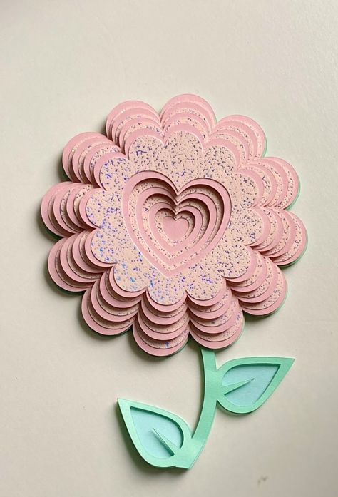 3D Pastel Layered Flower - Free SVG File - Beejui Creations 3d Layered Svg Free, 3d Letters Cricut Svg Free, Layered Flower Svg, 3d Layered Paper Art Svg Free, Free 3d Svg Files For Cricut, 3d Svg, Paper Flower Template, Paper Heart, Cricut Free