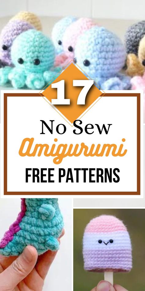 There are 17 patterns below that are all no-sew, beginner friendly and quick to work up. Due to being amigurumi-style, the patterns use easy stitches such as single crochet and slip stitches. There are a variety of (very adorable!) animal amigurumi below as well as a few food patterns if that is more your style. Crochet Animals Easy Free Patterns, No Sew Crochet Amigurumi Halloween, Fast Amigurumi Patterns, Crochet Patterns That Work Up Fast, Free Stuffy Crochet Patterns, Amigurumi No Sew Pattern, Small No Sew Crochet Animals, Small Stuffed Animal Crochet Patterns Free, Easy Tiny Crochet Projects