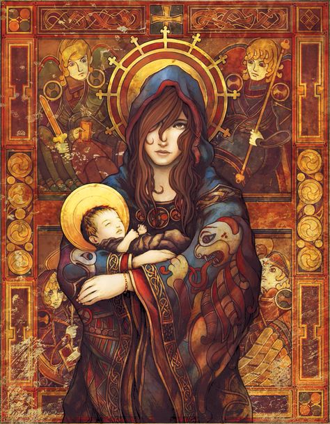 contemporary catholic art | Modern Catholic Art, Literature, and Music Blessed Mary, Images Of Mary, Queen Of Heaven, Book Of Kells, Mary Magdalene, Holy Mary, Mary And Jesus, Madonna And Child, Blessed Virgin Mary