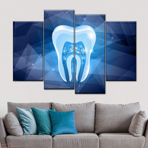 Geometric Tooth Wall Art | Digital Art Dental Wall Art, Dentist Art, Dental Videos, Dental Office Design Interiors, Teeth Art, Dental Office Decor, Clinic Interior Design, Dental Art, Dental Office Design