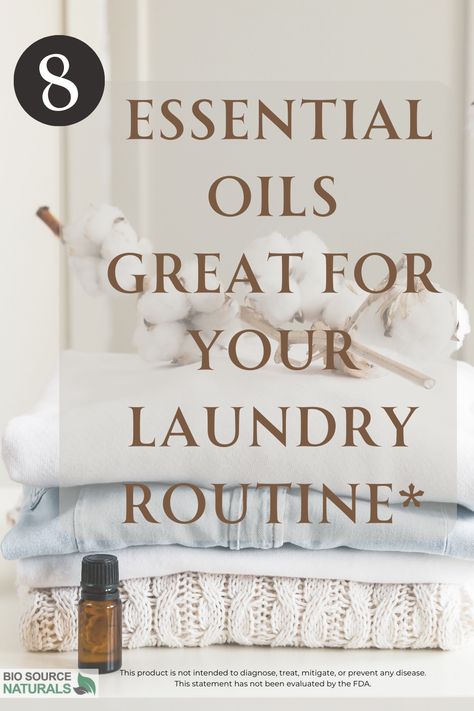 Uncover the secret to pristine, delightfully scented laundry with our eight natural, stain-fighting essential oils. Infuse a breath of freshness into your fabrics while leveraging their formidable antibacterial properties. Say goodbye to stubborn stains, and hello to a healthier, eco-friendly laundry routine. Refresh your laundry experience - your clothes will thank you. Want more natural, easy solutions? Follow us for more! Cleansing Essential Oils, Mosquito Repellent Essential Oils, Essential Oils For Laundry, Make Your House Smell Amazing, Essential Oil Diffuser Blends Recipes, Laundry Scents, Essential Oils Cleaning, Aromatherapy Benefits, Laundry Routine