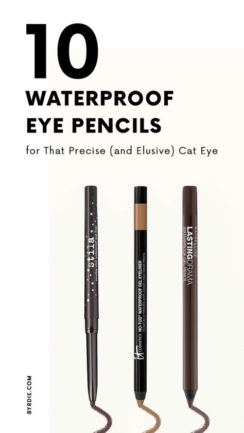 The best waterproof eye pencils Best Waterproof Eyeliner Pencil, Best Eye Pencil, Eyeshadow Art, Drugstore Eyeliner, Eye Pencil Makeup, Dark Circles Makeup, Amazing Wedding Makeup, Dramatic Wedding Makeup, Gorgeous Wedding Makeup