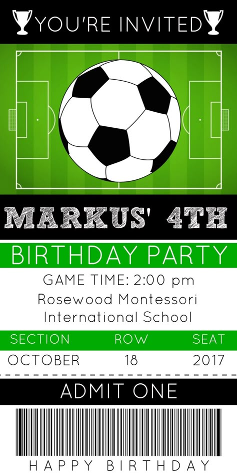 Soccer Theme Birthday Party Zazzle, Football Invitations Birthday, Football Theme Birthday, Soccer Birthday Invitation, Football Party Invitations, Happy Birthday Invitation Card, Football Invitations, Soccer Birthday Parties, Sports Theme Birthday