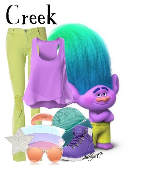 "Creek - Dreamworks Trolls" by rubytyra ❤ liked on Polyvore featuring Bullhead Denim Co., Converse, Lugz and Linda Farrow Trolls Inspired Outfit, Creek Trolls, Trolls Movie, Disney Clothes, Disney Outfit, Character Inspired Outfits, Disney Bound Outfits, Dreamworks Trolls, Movies Outfit