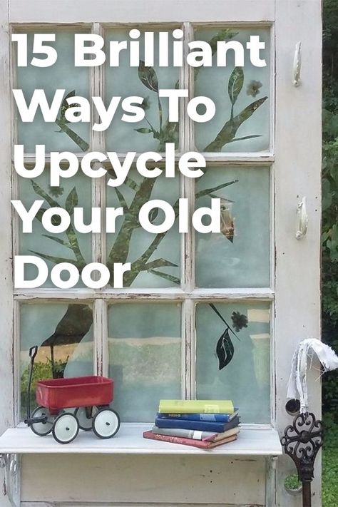 You've never seen upcycles as clever as this. I never knew you could upcyle a door in so many ways around the home both indoors and outdoors. #DIY #Doors #upcycle #HomeDecor Door Upcycle, Bright Blue Paint, Diy Doors, Magnetic Paint, Frosted Glass Design, Upcycle Ideas, Cool Wall Decor, Old Door, Upcycle Projects