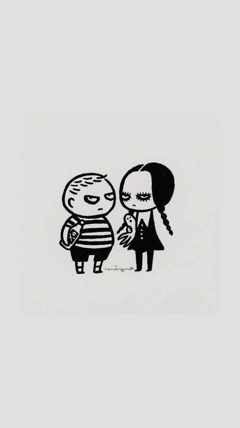 Wednesday And Pugsley Tattoo, Morticia Gomez Addams, Wednesday Addams Drawing, Wednesday Tattoo, Wednesday Addams Tattoo, Morticia Gomez, Silhouette Disney, Maching Tattoos, White Sharpie