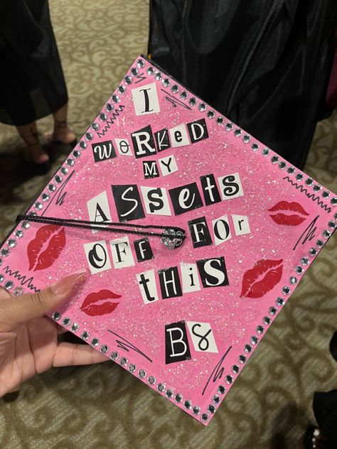 Mean girls graduation cap Mean Girls Grad Cap, Mean Girls Graduation Party, Mean Girls Graduation Cap, Barbie Graduation Cap, Pink Graduation Cap, Graduation Aesthetic, Girl Graduation Party, Senior Party, Graduation Cap Ideas