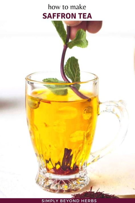 Calling saffron the most expensive spice may discourage some of you from trying it. However, to make a tasty and aromatic saffron tea, you need just a small pinch of saffron. Saffron Tea Recipe, Saffron Health Benefits, Saffron Tea, Saffron Benefits, Medicinal Wild Plants, Tea For Colds, Herb Recipes, Herbal Recipes, Tea Diy