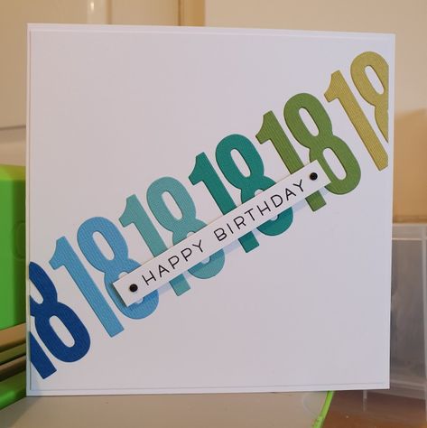 Masculine 18th Birthday Cards, Happy 18th Birthday Cards Diy, Number Birthday Card, Stampin Up 18th Birthday Cards, Male 18th Birthday Cards, 21st Birthday Cards Diy, 18th Birthday Cards For Boys, 21 Birthday Cards, Boy Birthday Card Ideas