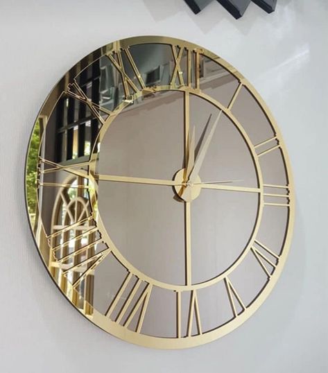 Wall Clock Photo Frame, Picture Frame Clock, Office Wall Clock, Big Wall Clocks, Big Clock, Mid Century Clock, Family Picture Frames, Mirror Wall Clock, Handmade Wall Clocks