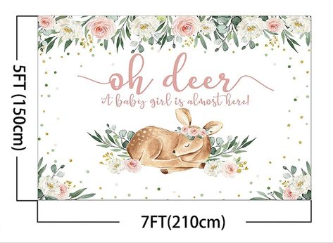 Woodland Baby Shower Backdrop, Deer Baby Shower Girl, Forest Baby Shower Theme, Deer Baby Shower Decorations, Baby Shower Backdrops, Girl Woodland Baby Shower, Woodland Baby Girl, Woodland Creatures Baby Shower, Backdrop Pink