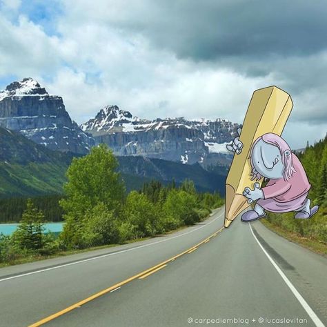 Artist Invades Instagram Photographs With Hilarious Illustrations (Part 4) Lucas Levitan, Instagram Projects, Funny Photo, Illustration Photo, Doodle On Photo, Autumn Scenes, Picture Illustration, Photography Illustration, Arte Inspo