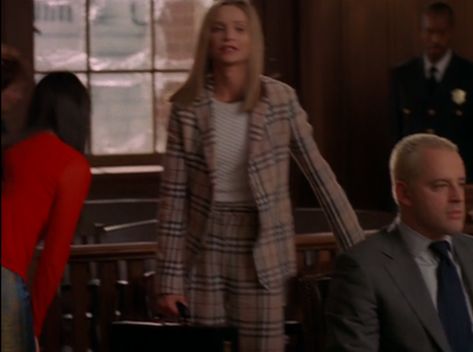 45 Times Ally McBeal Made Dressing for the Office Look Fun Princess Leia Buns, Formal Outerwear, Dress Shirt Collar, 90s Films, Pastel Skirt, Ally Mcbeal, Burberry Plaid, Ulzzang Makeup, Pastel Outfit