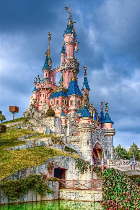 disney, Sleeping_Beauty_Castle_by_azerinn Castle Playroom, Disney Village, Disney Paris, Sleeping Beauty Castle, Beauty Background, Park Pictures, Disney Sleeping Beauty, Fantasy Castle, Disney Castle