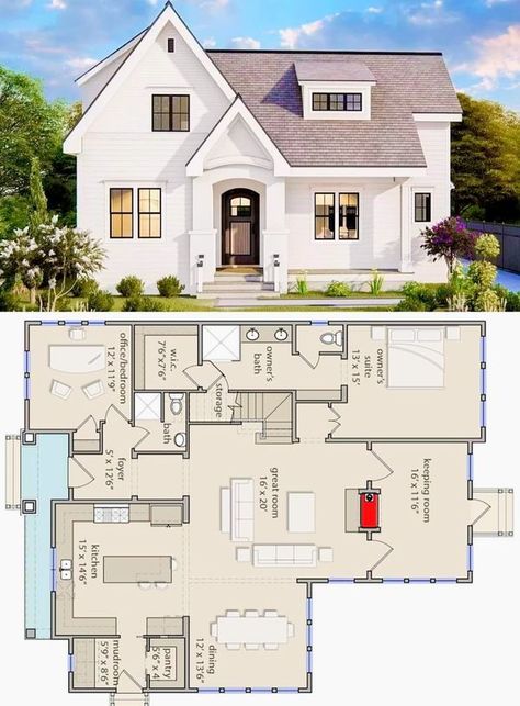 Amazing house | People are often drawn to small houses for a variety of reasons: | Facebook Small Family Home Layout, One And Half Storey House Design, Family Home Layout, Small Family Home, Home Blueprints, Starter House, Home Layout, Sims Builds, Wooden Houses