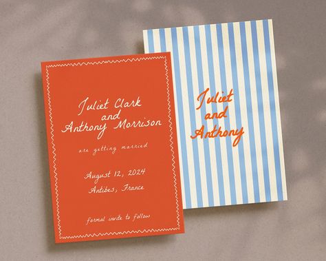 Handwritten Save the Date Template Whimsical Save the Date - Etsy Cool Save The Date, Sabe The Date, Colorful Template, Hand Drawn Elements, Save The Date Template, Wedding Announcement, Save The Date Templates, Notes Template, You Used Me