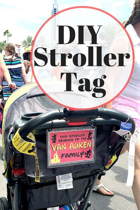 Stroller Name Tag For Disney, Disney World Stroller Sign, Diy Disney Stroller Sign, Stroller Signs For Disney World, Diy Stroller Tags For Disney, Stroller Tags For Disney, Disney Stroller Sign, Disney Trip Shirts Family, Diy Stroller