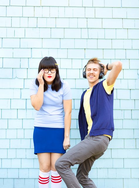 Tina Belcher and Jimmy Jr. Bob's Burgers Halloween Costume Tina And Jimmy Jr Costume, Bob's Burgers Halloween Costume, Tina And Jimmy Jr, Bobs Burgers Costume, Bob's Burgers Halloween, Burger Costume, Couples Costume Ideas, Group Halloween Costume Ideas, Punny Halloween Costumes