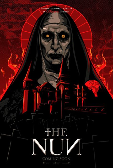 The Nun Movie, Nun Movie, Bathroom Collage, Annabelle Horror, Scary Aesthetic, Halloween Movie Poster, Horror Things, Fall Movies, Conjuring Universe