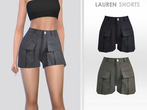 The Sims Resource - Lauren Shorts Waist Trainer Sims 4 Cc, Sims Cc Shorts, Shorts Sims 4 Cc, Sims 4 Shorts Cc, Mod For Sims 4, Sims4 Mod, Biker Dress, Cargo Shorts Women, Cc Clothes