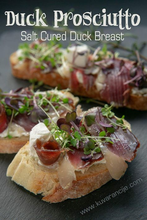 Duck    Prosciutto Duck Prosciutto, Mallard, Dinner Menu, Meat Recipes, Baked Potato, Yummy Food, Meat, Ethnic Recipes