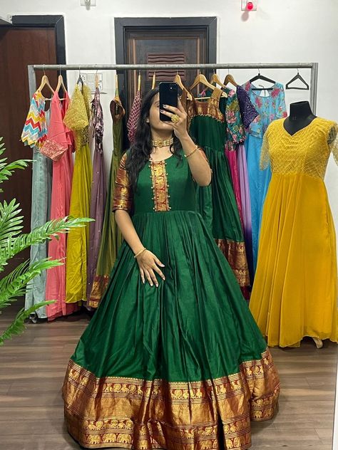 👉WITH EXCLUSIVE GOWN MASTER SERIES BELIEVE IN QOULITY PRODUCT 👉GOWN FABRICS : HEAVY ORIGINAL NARAYANPET COTTON WITH CANVS PATTA INSIDE 👉GOWN LENTH- 55+ 👉SLEEV LENTH - 12 inch 👉LINING : Micro 👉PRICE : 1099/- 👉free shipping 👉Size : S , M , L ,XL , 2XL , 3XL👉for order or enquiry 8008578459👉for more updates please do join our whatsapp grp👉click on the image to directly join the grp Ethnic Gowns, Exclusive Gowns, Frocks And Gowns, Long Gown Design, Simple Gowns, Beautiful Casual Dresses, Kids Frocks Design, Pin Code, Gowns For Women