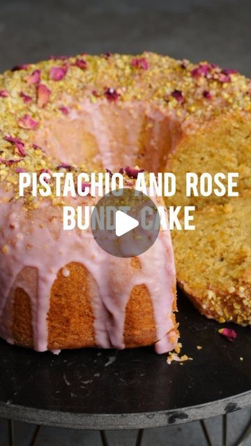 Rishi Nanavati on Instagram: "This Pistachio and Rose Bundt Cake is literally all of my favourite things. It has a super moist pistachio sponge made with homemade pistachio milk, followed by a crackly rose glaze. It's nutty and slightly floral, which makes for an epic combination. This would also make for a great Christmas dessert centrepiece! Especially if these are the flavours you like and you want something a bit less traditional. If you've been around here for a while, you'll know there was no chance of me not sharing a pistachio dessert for Christmas! The small bit of almond extract helps to bring out the pistachio flavour (learnt that tip from my buddy @sanjana.feasts). I find the pistachio extracts to have more of an artificial flavour, so I tend to avoid using them. Full reci Rose Bundt Cake, Dessert For Christmas, Pistachio Milk, Pistachio Dessert, Pistachio Cake, Almond Extract, Dessert Cake Recipes, Christmas Dessert, Dessert Cake