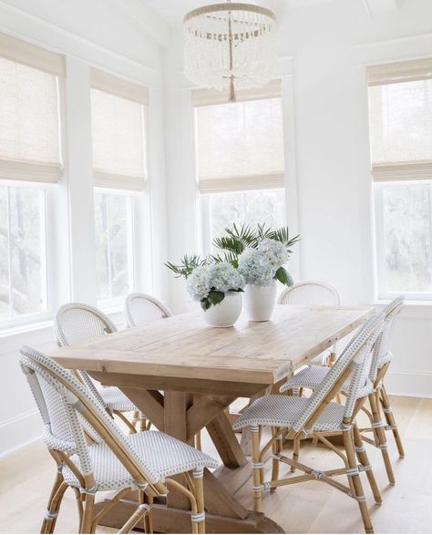 Breakfast Nook Kitchen, Nook Kitchen, Coastal Dining Room, Coastal Dining, Classic Kitchen, Hans Wegner, Serena And Lily, Bistro Chairs, Plywood Furniture