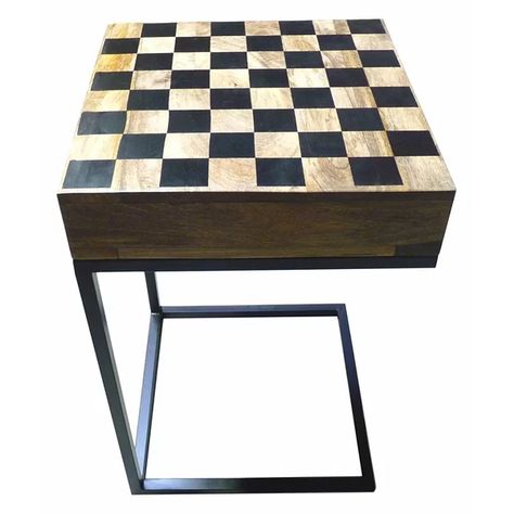 UrbanDesign 16.3" L Manhattan Chess Table | Wayfair Game Table And Chairs, Multi Game Table, Backgammon Table, Wood Table Bases, Chess Table, C Table, Wood Pedestal, White Table Top, Wooden Chess