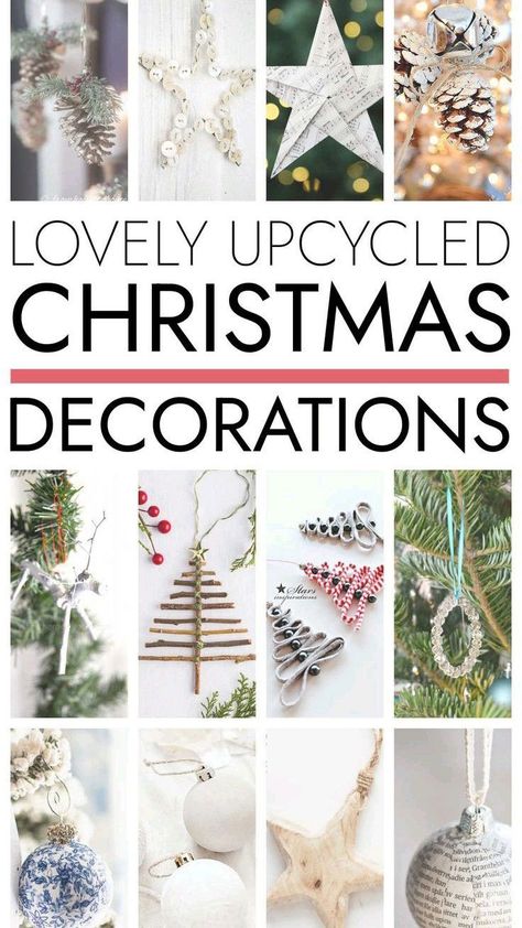 Repurpose Christmas Decorations, Upcycle Baubles Ideas, Upcycle Christmas Baubles, Belen Christmas Decor Diy Recycled, Upcycling Christmas Decorations, Upcycle Ornaments, Upcycled Christmas Decorations, Upcycle Christmas Decorations, Recycled Christmas Ornaments