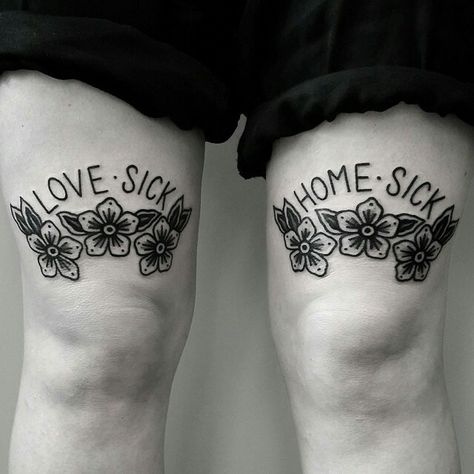 Love Sick Tattoo, Home Sick Tattoo, Under The Knee Tattoo, Hopeless Romantic Tattoo, Beloved Tattoo, Amor Tattoo, Romantic Tattoo, Sick Tattoo, Latest Tattoos