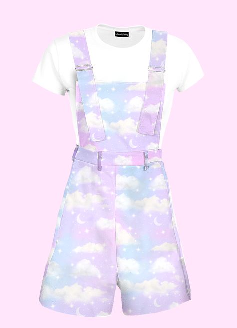 Pastel Overalls Outfit, Pastel Kidcore Clothes, Pastel Kidcore Aesthetic Outfit, Cloudcore Aesthetic Outfits, Kidcore Aesthetic Clothes, Space Outfit Aesthetic, Pastel Kidcore Outfits, Pastel Aesthetic Clothes, Dreamcore Outfits