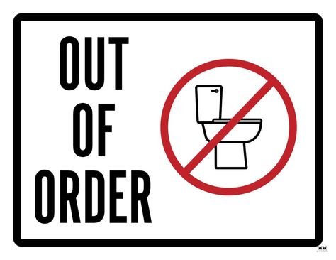 Choose from 25 unique printable Out Of Order signs for a wide variety of uses - bathrooms/restrooms, generic, elevator, and more. 100% FREE! Dorm Door Decor, Out Of Order Sign, Dorm Door Decorations, Dorm Door, Digital Invitations Wedding, Restroom Sign, Wedding Planner Printables, Toilet Sign, Out Of Order