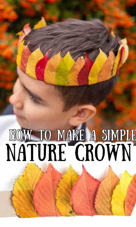 Nature Crown Diy, Indian Headband Craft Kids, Nature Crowns For Kids, Native American Heritage Month Crafts, Narnia Activities, Narnia Party, Indian Headband, Nature Crown, Diy Nature