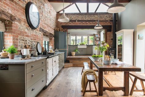 Bedroom Alcove, Georgian Kitchen, Tongue And Groove Panelling, Living Room Images, Cosy Room, Cosy Spaces, Bedroom Images, Kitchen Images, Exposed Brick Walls