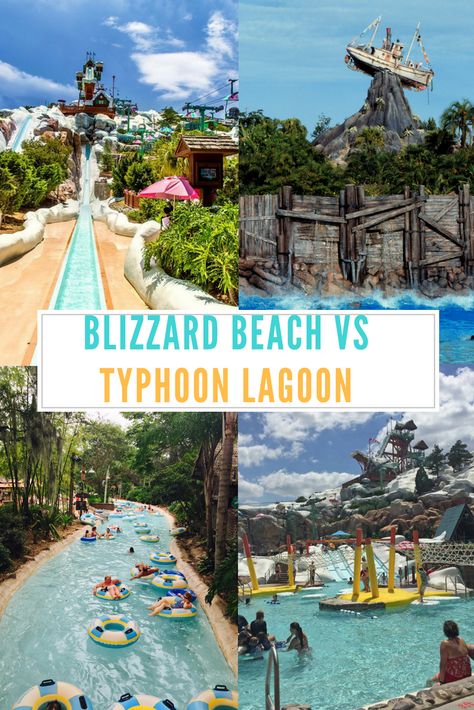 Which Walt Disney World water park should you choose for your next vacation? (We say both)  #disney #waltdisneyworld #waterpark #blizzardbeach #typhoonlagoon #orlando Disney World Water Parks, Disney Water Parks, Typhoon Lagoon, Grad Trip, Blizzard Beach, Florida Water, Been There Done That, Family Board, Water Parks