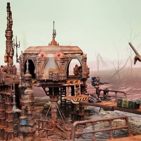 Warhammer 40k City Terrain, Ash Wastes Terrain, Ash Wastes Necromunda, Necromunda Ash Wastes, Wh40k Terrain, Necromunda Underhive, Mordhiem Terrain, Republic Commando, Sci Fi Building