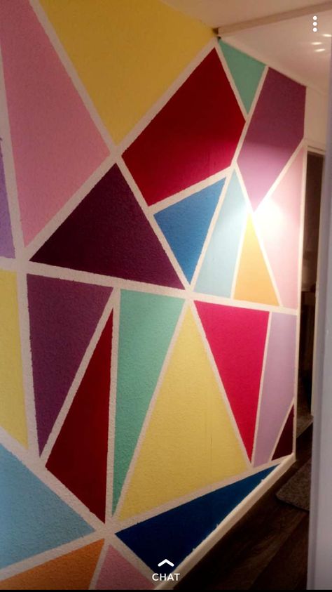 Multi Colour Wall Painting Ideas, Frog Tape Wall, Colourful Walls, Wall Paint Ideas, Interior 2024, Wall Murals Diy, Tape Wall, Creative Wall Painting, Staff Room