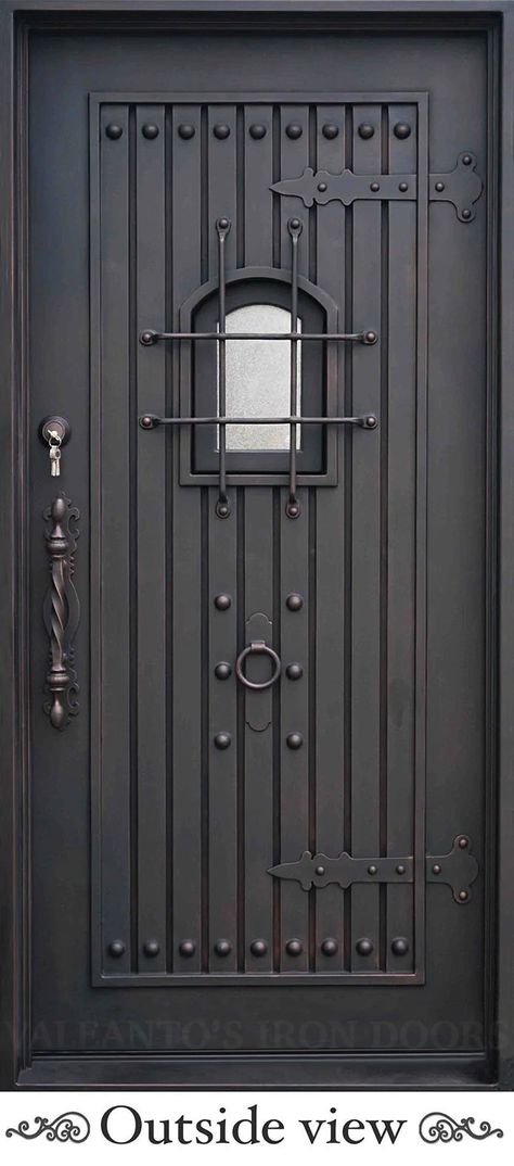 Iron Doors Modern, Single Iron Door, Wrought Iron Designs, Single Main Door Designs, Security Door Design, Wrought Iron Security Doors, Iron Security Doors, Wrought Iron Entry Doors, Unique Front Doors