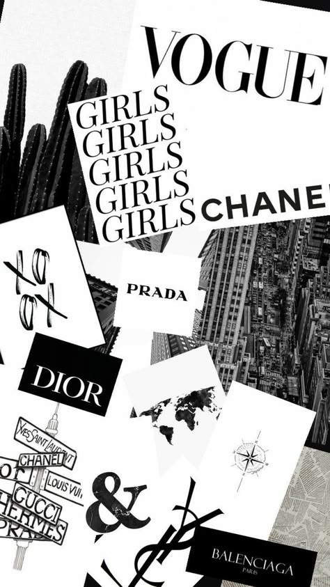 Fashion Brand Wallpaper, Vogue Background, Vintage Logo Ideas, Foto Muro Collage, Vogue Wallpaper, Logos Vintage, Vintage Logos, Bedroom Wall Collage, Iphone Wallpaper Photos