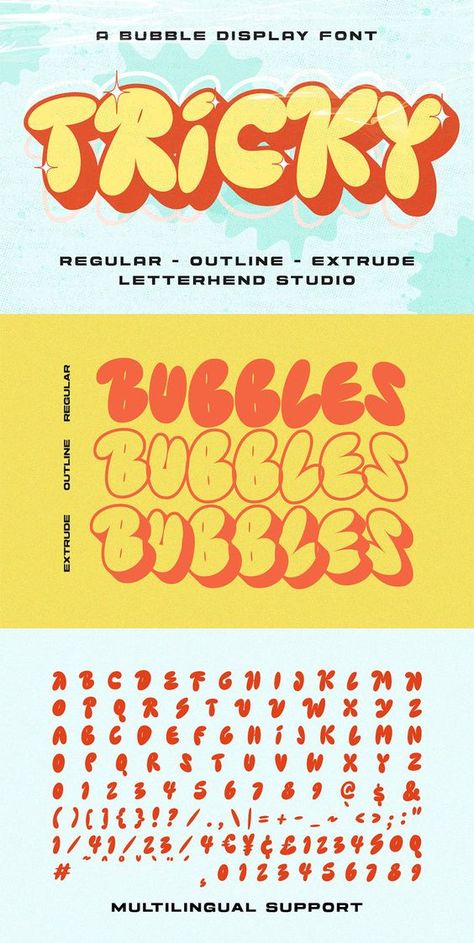 Tricky – Bubble Display Font Font fonts #font #fonts 1.378 Bubble Fonts Alphabet Graffiti, Pop Art Font, Font Wallpaper, Alphabet Graffiti, Font Love, Bubble Letter Fonts, Font Bubble, Bubble Font, Design Alphabet