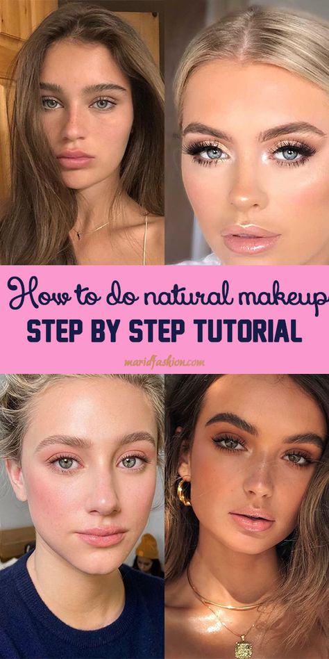 Natural Face Makeup, Simple Makeup Natural, Natural Everyday Makeup, Subtle Makeup, Makeup Easy, Natural Eyeshadow, Simple Makeup Looks, Makeup Step By Step, Braut Make-up