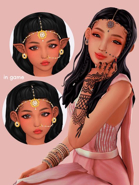 Sims 4 Carribean Cc, Hindu Clothing, Sims 4 Content, Sims 4 Piercings, The Sims 4 Pc, Pelo Sims, Tumblr Sims 4, Play Sims, Wedding Stories