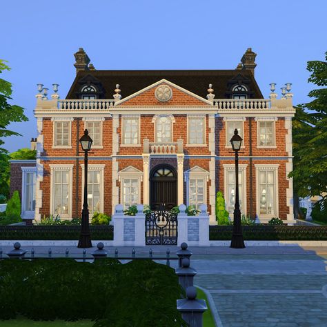 Stowe House, Georgian Interiors, Georgian House, Sims 4 House Building, Casas The Sims 4, Sims Building, Sims House Design, Somebody Else, Modern Mansion