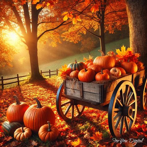 Living Room Country, Art For Entryway, Pumpkin Cart, Portrait Decor, Country Autumn, Room Country, Thanksgiving Books, Art Pumpkin, Happy Harvest