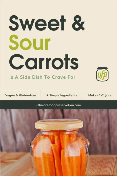 Whether you use it as a side to your pulled pork or roasted chicken, this simple and easy to make sweet and sour carrots will definitely leave you satisfied and full! You’ll never have to wonder again about what to do with those excess carrots your garden produced. Sweet Pickled Carrots Recipe, Sweet And Sour Carrots Recipe, Carrot Relish, Relish Tray Ideas, Homemade Relish, Pickled Carrots Recipe, Chow Chow Relish, Green Tomato Relish, Bbq Side Dish